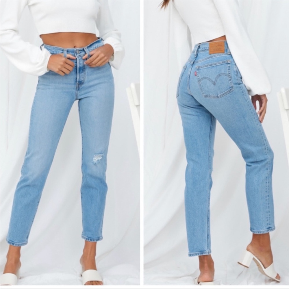 Levi wedgie straight jeans in tango blue brand new